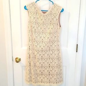 Nude and lace dress